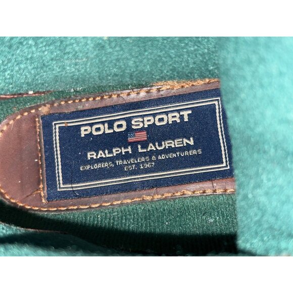Polo Sport Boots Ralph Lauren Brown Leather Hiking Lace Up Strap Buckle Size 7.5 - Picture 10 of 12